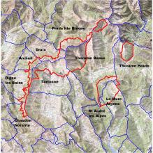 Carte du site Barre des Dourbes, Cheval Blanc, Montagne de Boules