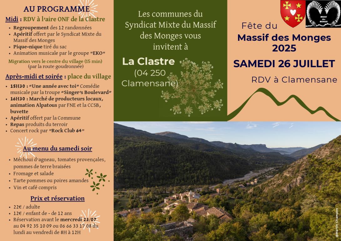dépliant fête du massif des Monges 2025