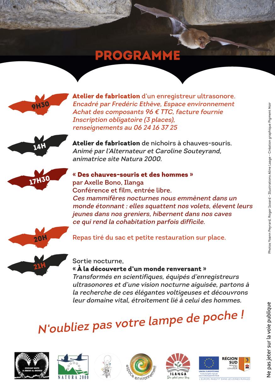 flyer verso des chauves-souris et des hommes 2024